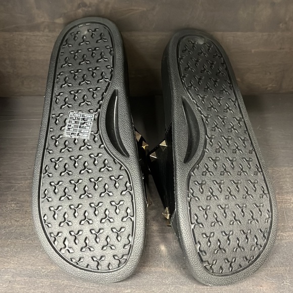 Black slides with gold studs. Women’s size 7. - Picture 2 of 3